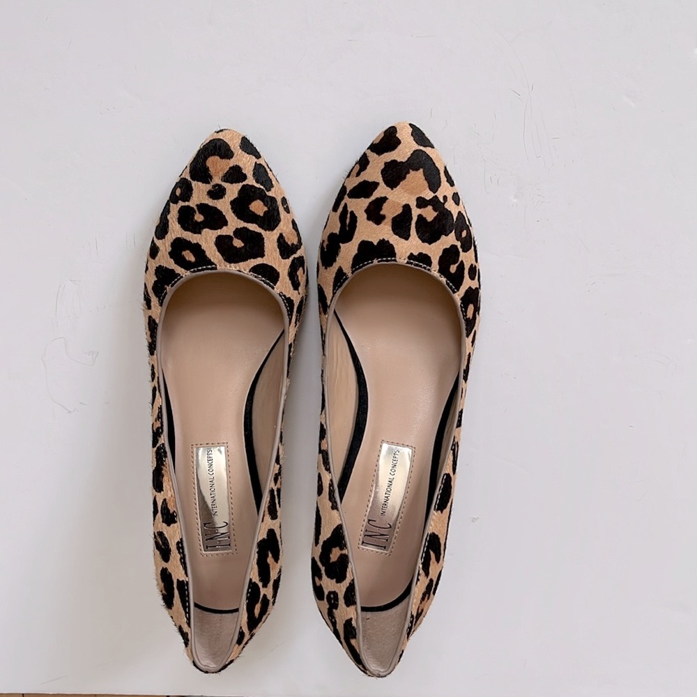 INC Animal Leopard Print Calf Hair High Heel Pumps Heels Size 7 - Picture 3 of 8